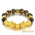 Gold Plated Double Wealth Pixiu Feng Shui Bracelet