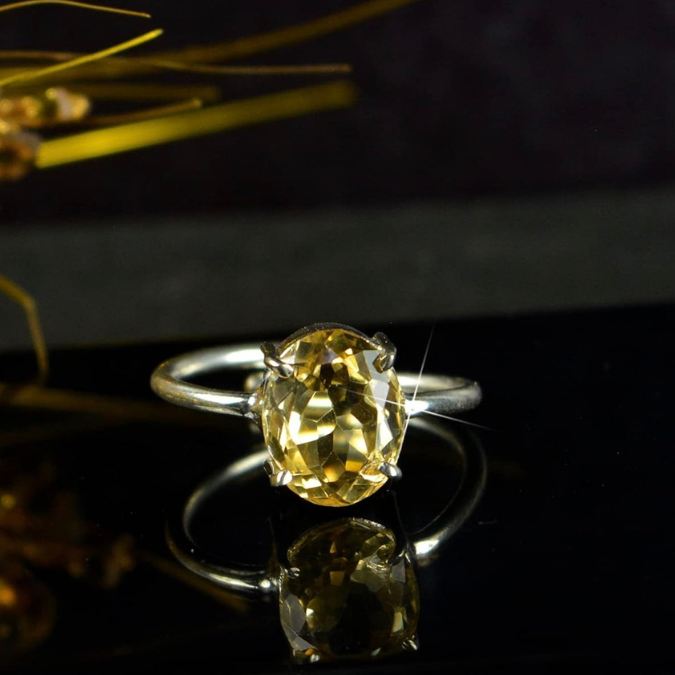 Natural Citrine Goodluck Adjustable Ring