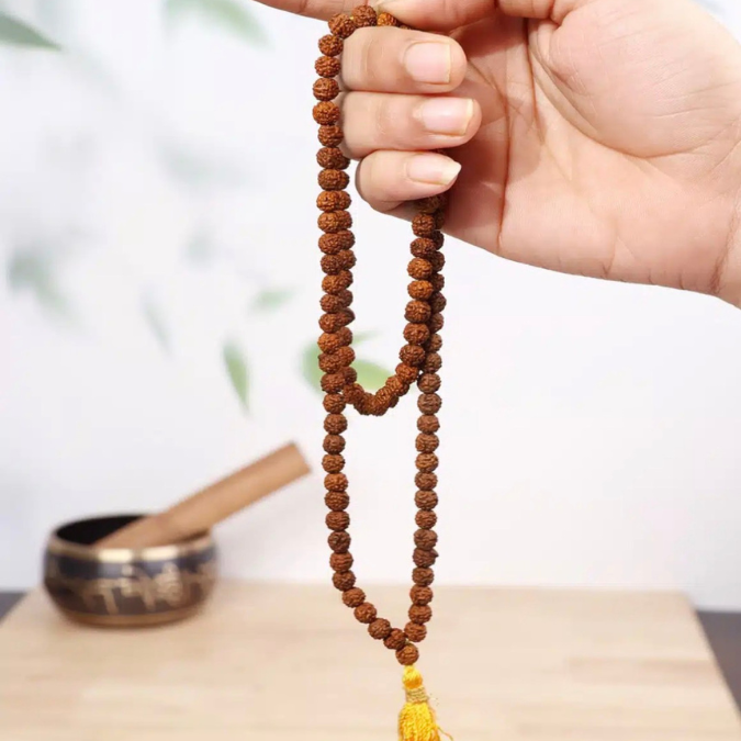 Natural 5 Mukhi Rudraksha Prayer Jaap Mala