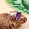 Natural Amethyst Good Health Adjustable Ring