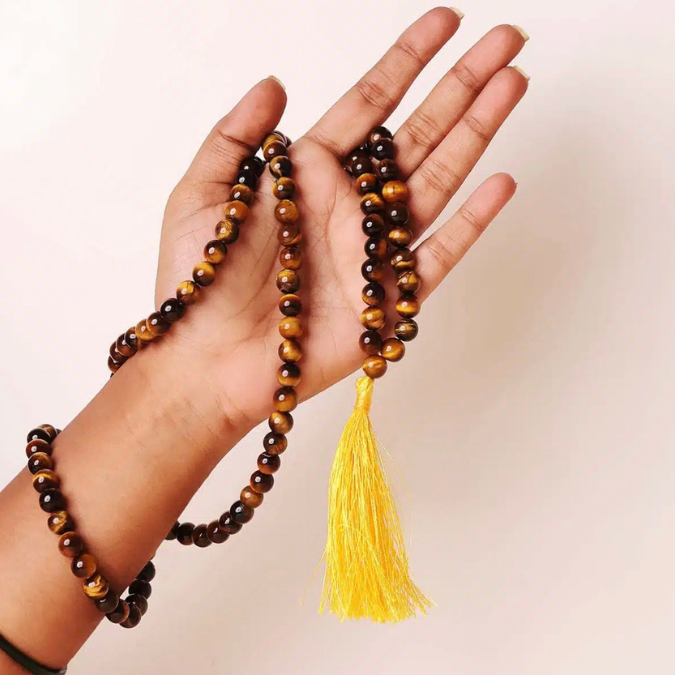 Natural Tiger Eye Prayer Jaap Mala