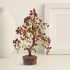 Natural Red Jasper 300 Chips Crystal Tree with Wooden Base
