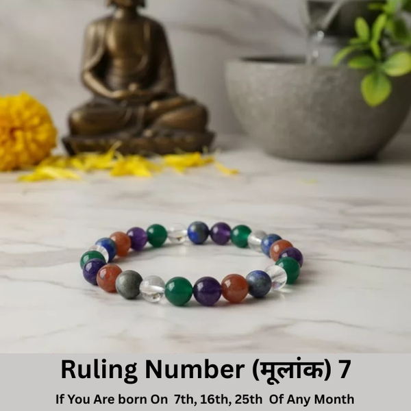 Natural Crystal Ruling Number ( मूलांक ) 7 Bracelet