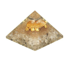 Natural Clear Quartz Turtle Charm Pyramid