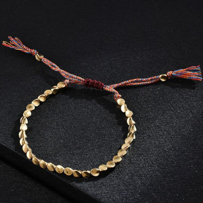 Natural Handmade Tibet Copper Bead Wealth Bracelet