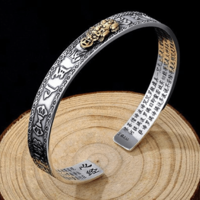 Thai Silver Fengshui Pixiu Goodluck & Wealth Charm Bracelet