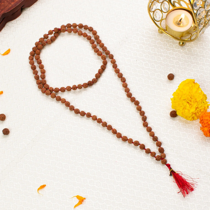 Natural 5 mukhi Rudraksha Japa Mala