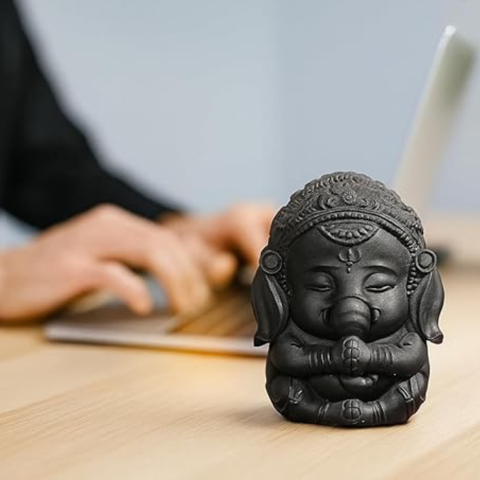 Natural Pyrite Baby Ganesha Idol