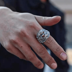 Fengshui Lion Face Fear & Negativity Protection Charm Ring