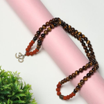 Natural Rudraksha & Tiger Eye Om Buddha Goodluck Pendant Mala