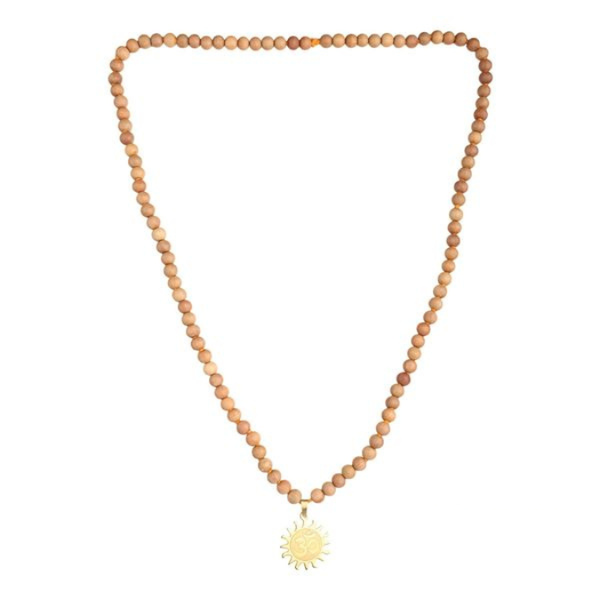 Natural Sandalwood With Surya Om Pendant