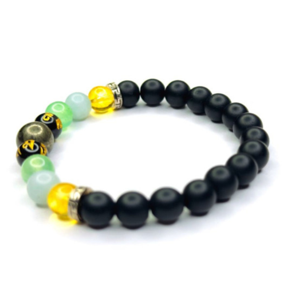 Natural Mix Crystal Ma Laxmi Mantra Money Flow Charm Bracelet