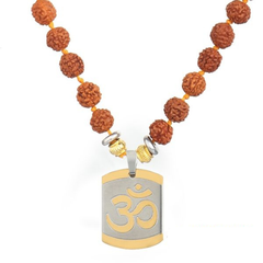 Natural Rudraksha Om Pendant