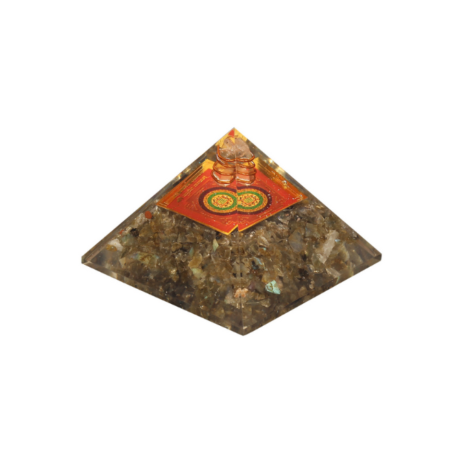 Natural Smoky Quartz Shree Kuber Yantra Pyramid