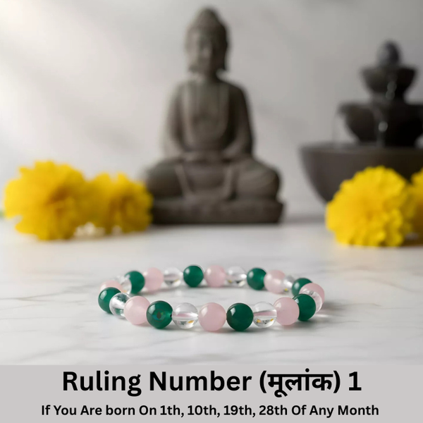 Natural Crystal Ruling Number ( मूलांक ) 1 Bracelet