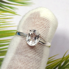 Natural Crystal Quartz Calmness Adjustable Ring