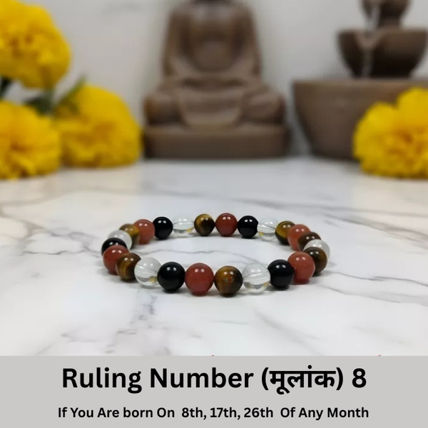 Natural Crystal Ruling Number ( मूलांक ) 8 Bracelet
