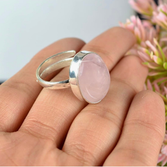 Natural Rose Quartz Love & Relationship Adjustable Ring