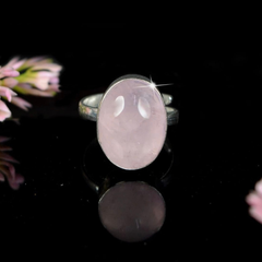 Natural Rose Quartz Love & Relationship Adjustable Ring