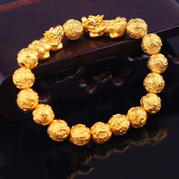 Golden Plated Fengshui Pixiu Goodluck Bracelet
