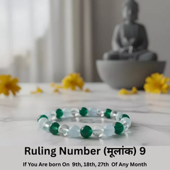 Natural Crystal Ruling Number ( मूलांक ) 9 Bracelet
