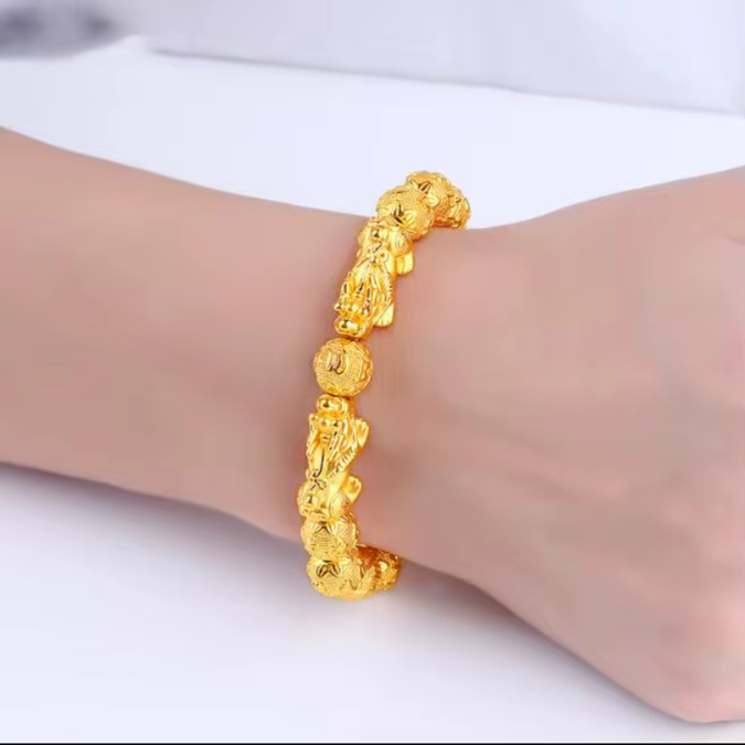 Golden Plated Fengshui Pixiu Goodluck Bracelet
