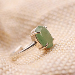 Natural Green Aventurine Lucky Adjustable Ring