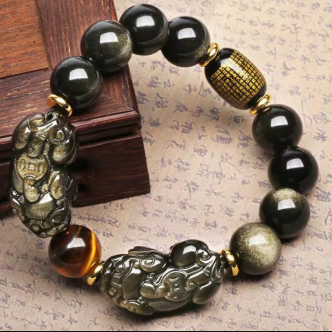 Natural Father of Obsidian Wealth & Growth Bracelet