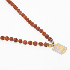 Natural Rudraksha Om Pendant