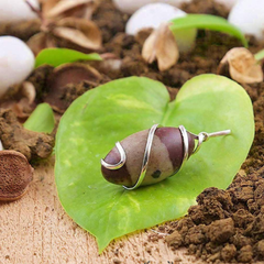 Natural Narmadeshwar Shivling Goodluck Wealth Charm Pendant With Chain