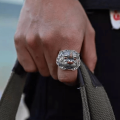 Fengshui Lion Face Fear & Negativity Protection Charm Ring