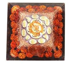 Natural 3 Mukhi Rudrakasha Om Yantra Pyramid