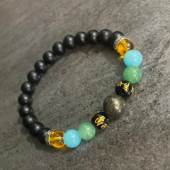 Natural Mix Crystal Ma Laxmi Mantra Money Flow Charm Bracelet