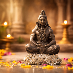 Natural Pyrite Geode Lord Shiva Idol