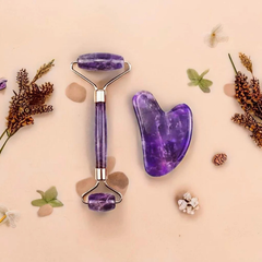 Natural Amethyst Face Cleanser Roller & Guasha
