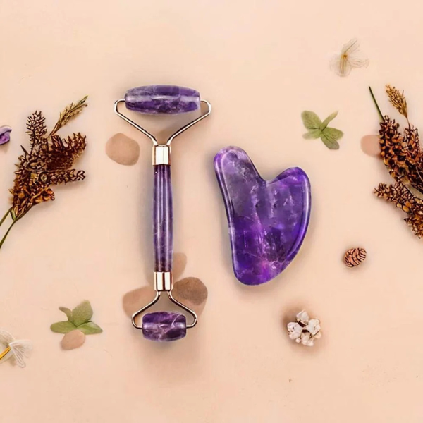 Natural Amethyst Face Cleanser Roller & Guasha