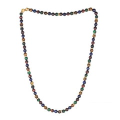 Original Silver Salasar Balaji Pendant With Tiger Eye & Matt Black Agate Mala