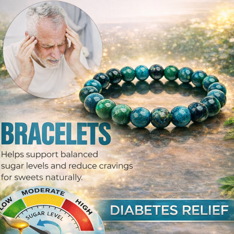Natural Chrysocolla Diabetes Sugar Control Healing Bracelet