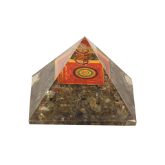 Natural Smoky Quartz Shree Kuber Yantra Pyramid