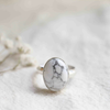 Natural Howlite Goodluck Adjustable Ring