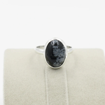 Natural Snow Obsidian Wealth Adjustable Ring