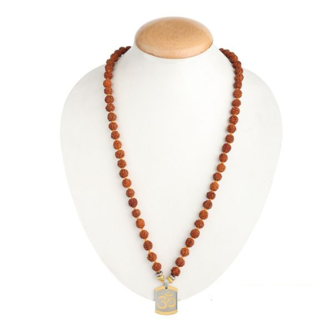 Natural Rudraksha Om Pendant