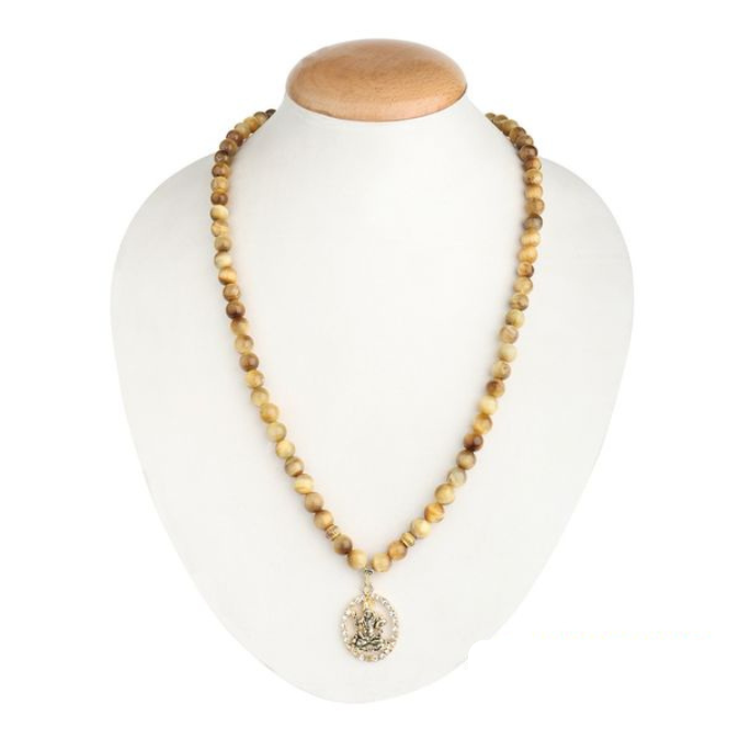 Natural Golden Tiger Eye With God Shiva Pendant