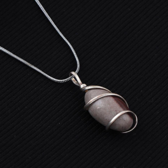 Natural Narmadeshwar Shivling Goodluck Wealth Charm Pendant With Chain