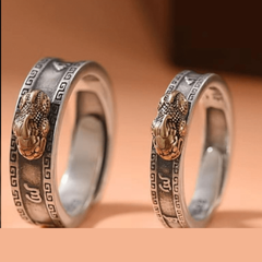 Thai Silver Fengshui Wealth And Relationship Couple Ring
