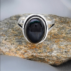 Natural Black Tourmaline Protection Adjustable Ring