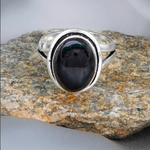 Natural Black Tourmaline Protection Adjustable Ring