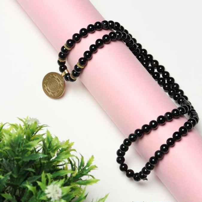 Natural Black Onyx Shree Yantra Pendant