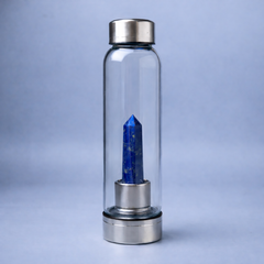 Natural Lapis Lazuli Pencil With Glass Water Bottle