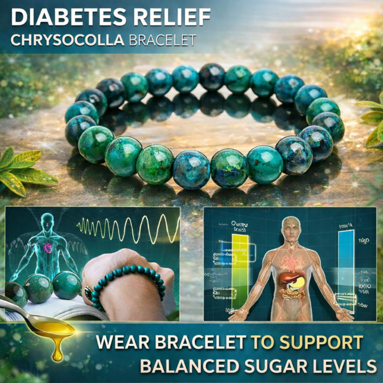 Natural Chrysocolla Diabetes Sugar Control Healing Bracelet